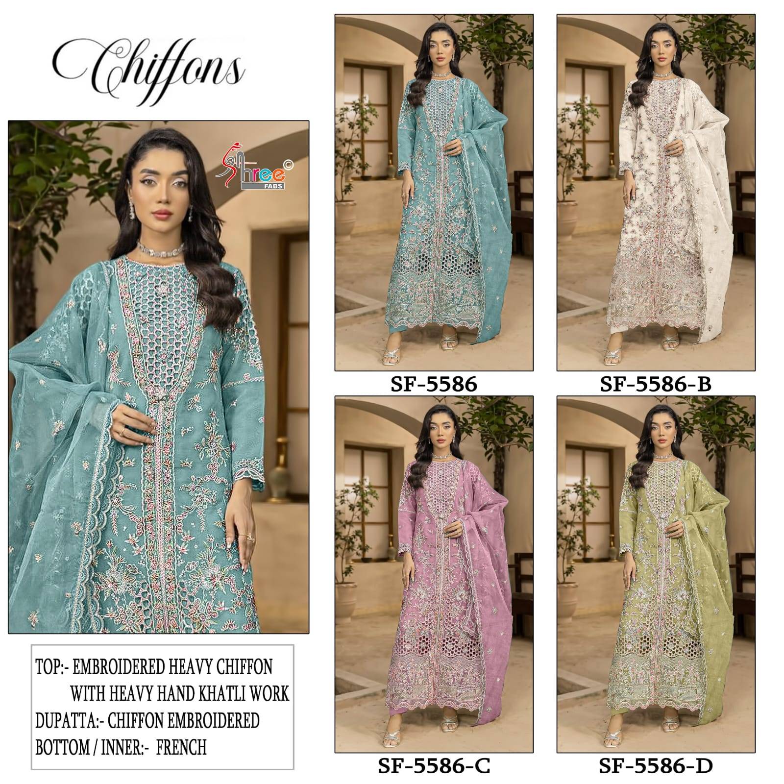 5586 COLOR By SHREE FABS Beautiful Pakistani Suits Colorful Stylish Fancy Ethnic Wear Chiffon Dresses At Wholesale